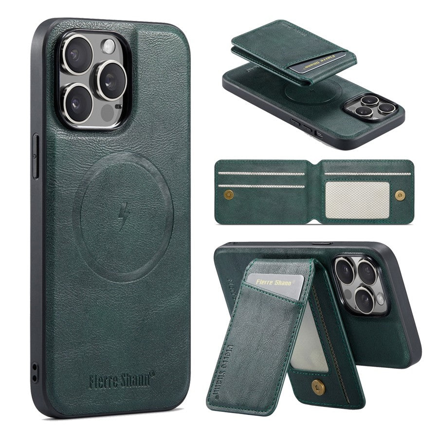 Luxury 2-in-1 Detachable Wallet iPhone Case – Magnetic Card Holder, MagSafe Compatible, Shockproof Protection, Premium Leather Cover for iPhone Models
