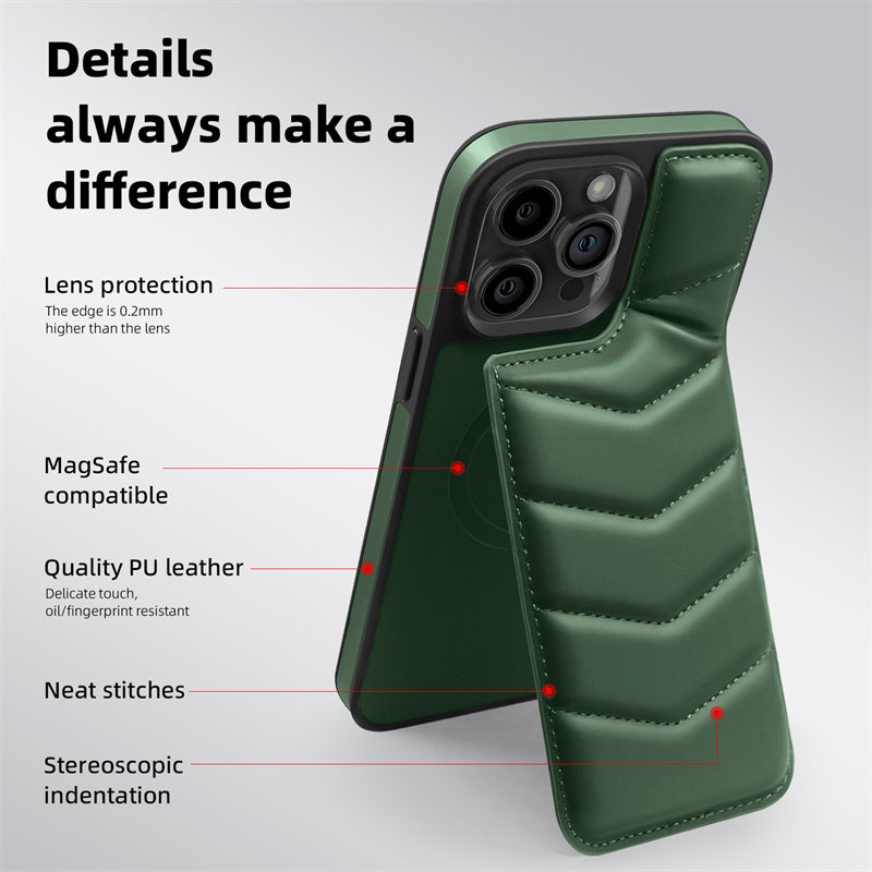 Premium MagSafe Lederhülle für iPhone – magnetisches kabelloses Laden, Kartenhalter-Brieftasche, stoßfester Schutz, schlankes Design für iPhone-Modelle