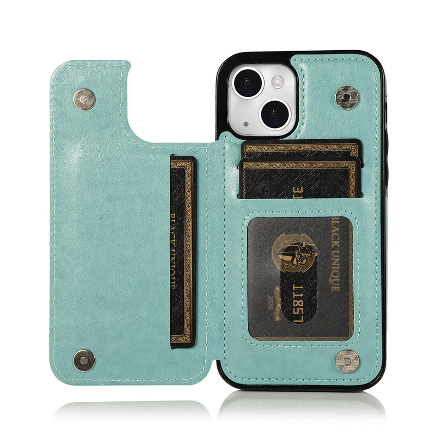 Luxury Wallet Datura Double Buckle iPhone Case – Magnetic Flip, Card Slot, Protective & Stylish Leather Cover Case for iPhone
