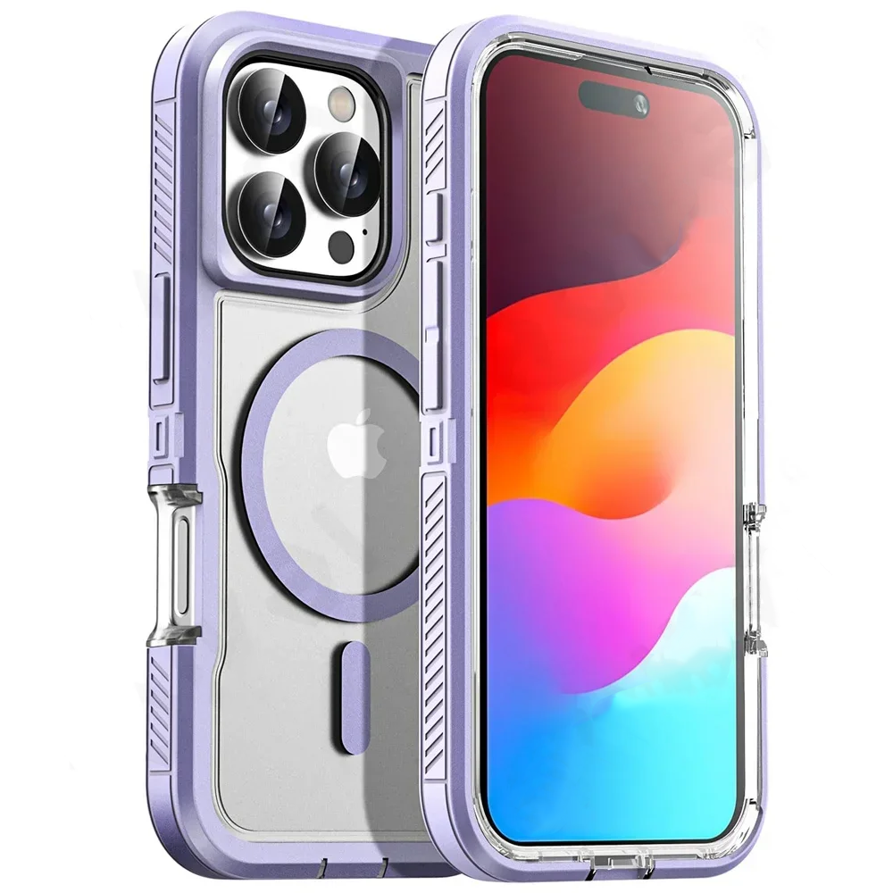 Robuste, stoßfeste iPhone-Hülle – Robuste Schutzhülle mit Ständer, kratzfest, Rundumschutz für iPhone-Modelle