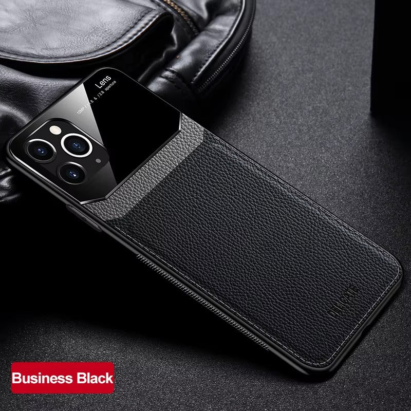 Premium Apple iPhone Case MagSafe Compatible, Camera Lens & Screen Protection Cover with Leather Texture Camera Guard