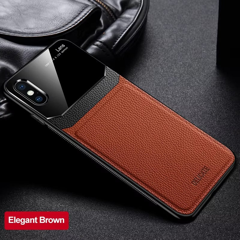 Premium Apple iPhone Case MagSafe Compatible, Camera Lens & Screen Protection Cover with Leather Texture Camera Guard