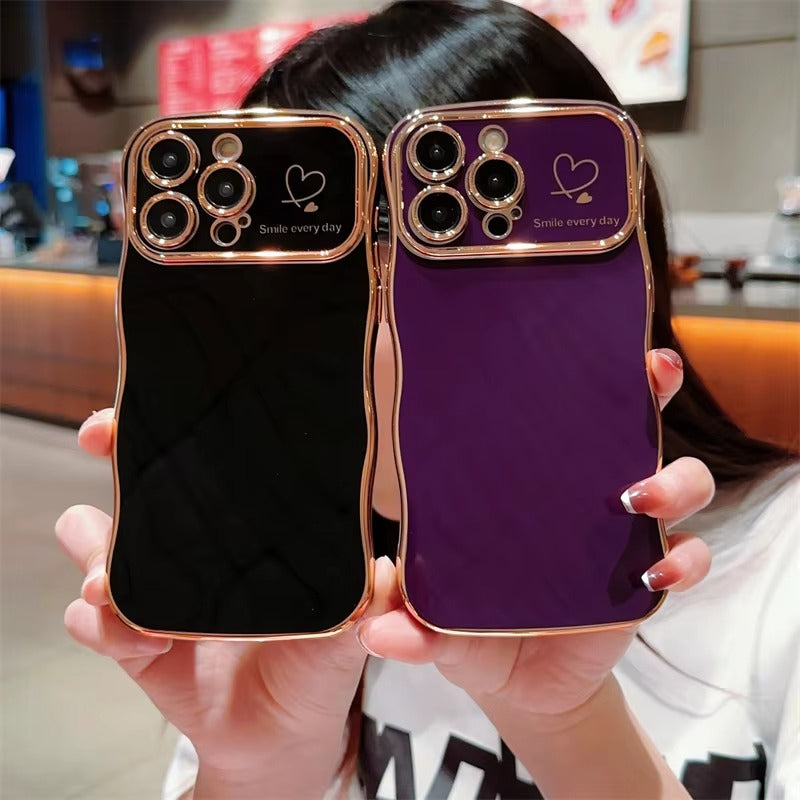 Luxury Apple iPhone Case MagSafe Compatible, Camera Lens & Screen Protection All Around Protection Cover with  Heart Design