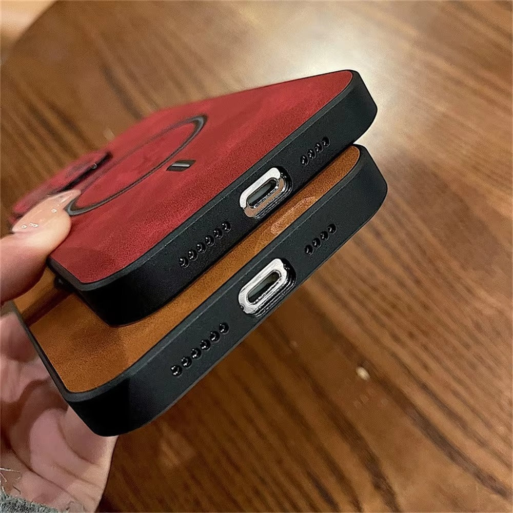 Luxury PU Leather MagSafe iPhone Case – Deer Embossed Design,  Stylish & Durable Full Protection Cover | Case for iPhone