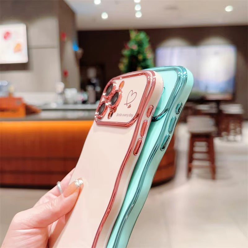 Luxury Apple iPhone Case MagSafe Compatible, Camera Lens & Screen Protection All Around Protection Cover with  Heart Design