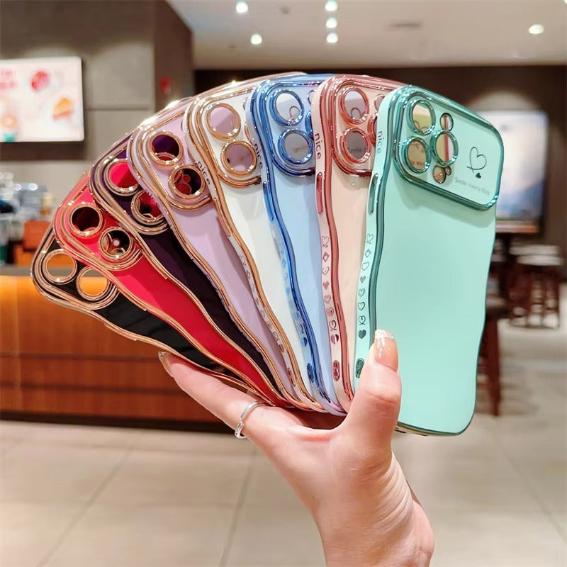 Luxury Apple iPhone Case MagSafe Compatible, Camera Lens & Screen Protection All Around Protection Cover with  Heart Design