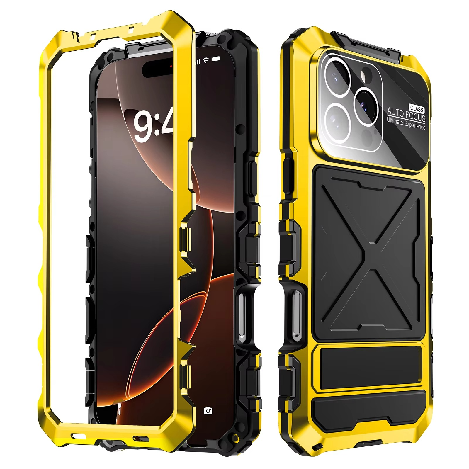 Robust Apple iPhone Case, MagSafe Compatible, Camera Lens and Screen Protection, Ultra Thin, Shockproof, Magnetic, Full All Around Protection, 360 Metal Lock Glass Cover