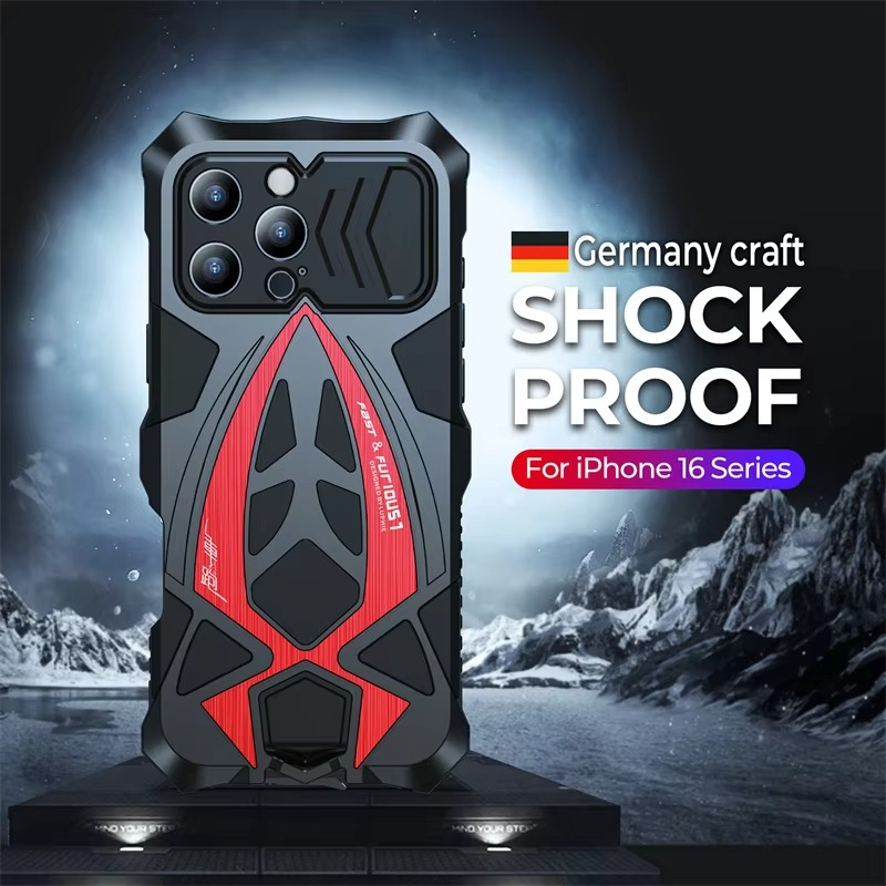 Robust Apple iPhone Case, MagSafe Compatible, Camera Lens and Screen Protection, Ultra Thin, Shockproof, Magnetic, Full All Around Protection, Heavy Armor Metal Cover