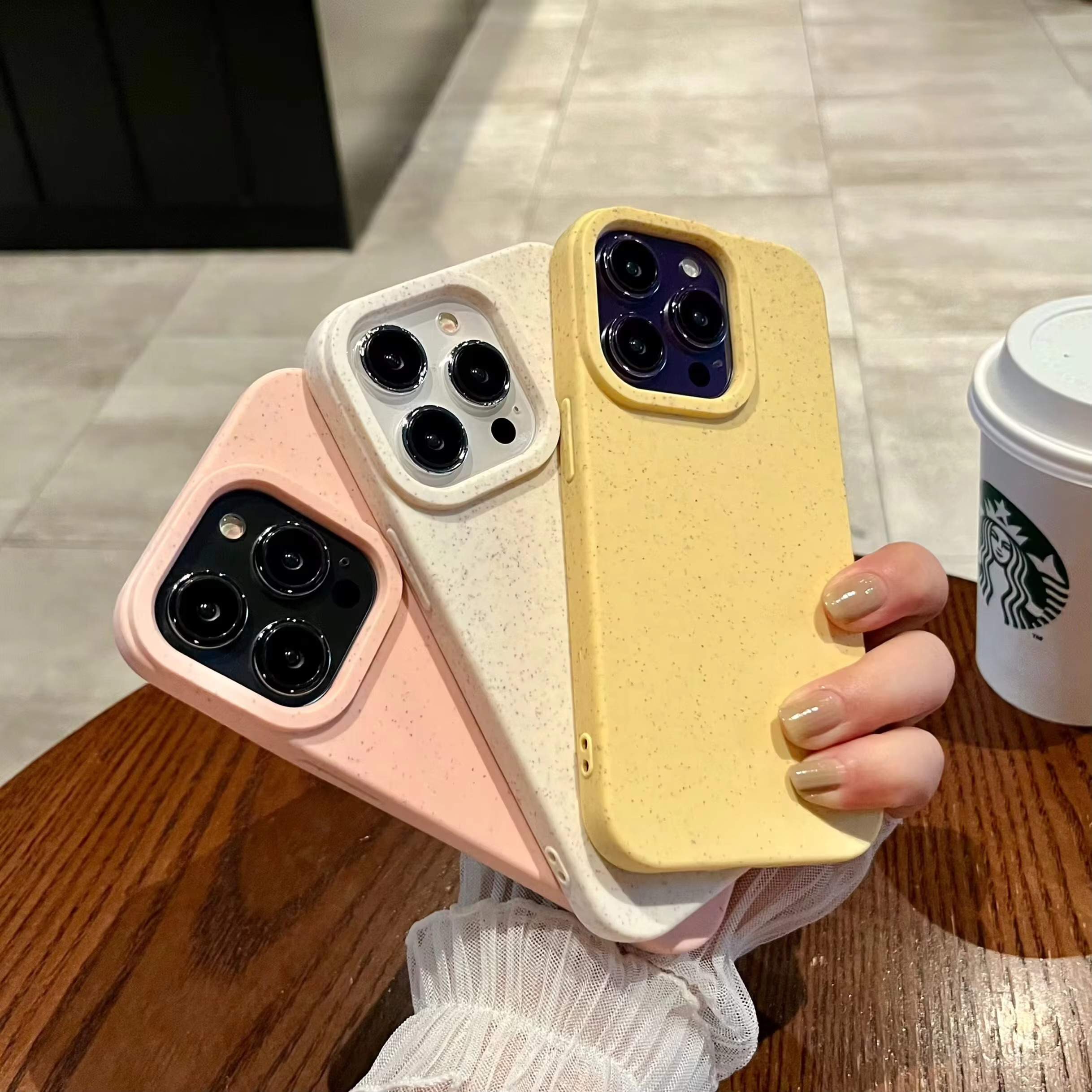 Premium Apple iPhone Case, MagSafe Compatible, Camera Lens and Screen Protection, Ultra Thin, Shockproof, Magnetic, Full All Around Protection, Eco Wheat Silicone Cover