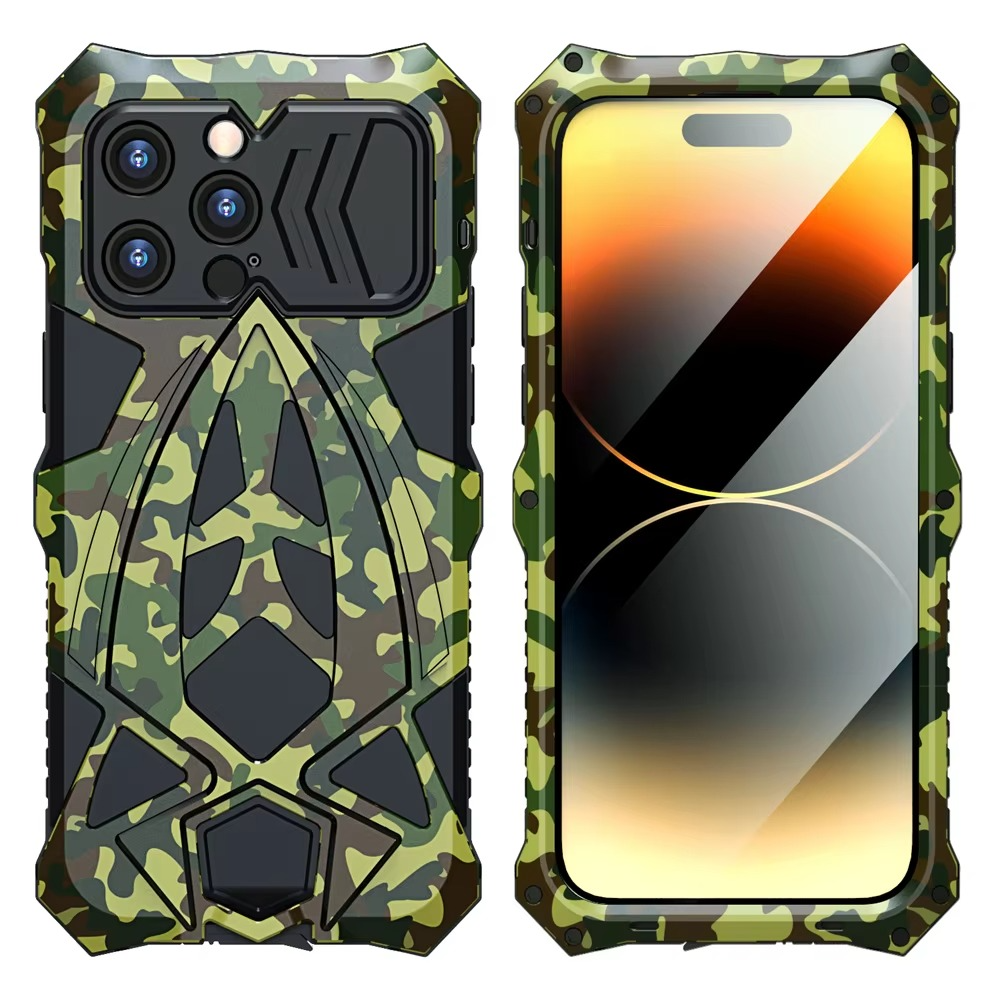 Robust Apple iPhone Case, MagSafe Compatible, Camera Lens and Screen Protection, Ultra Thin, Shockproof, Magnetic, Full All Around Protection, Heavy Armor Metal Cover