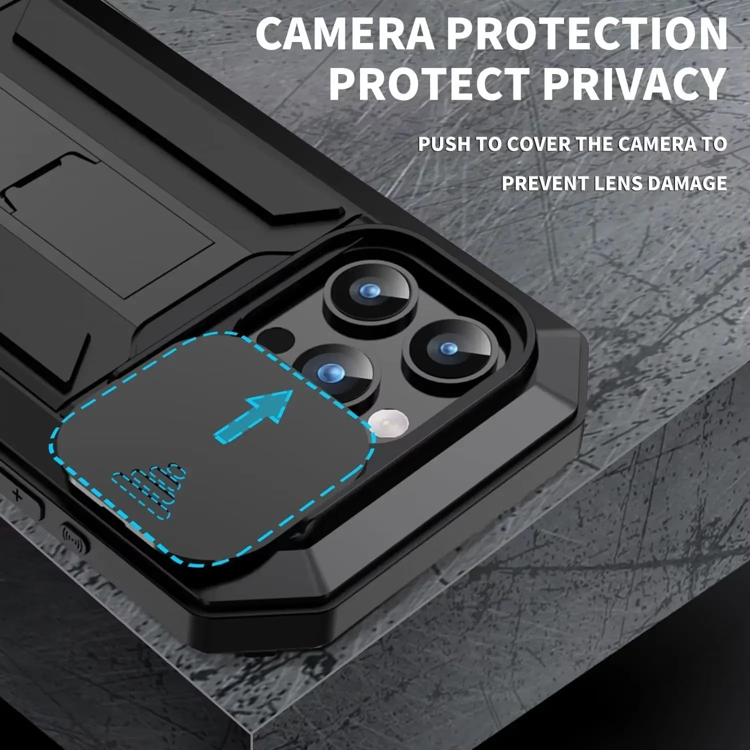 Robust Apple iPhone Case, MagSafe Compatible, Camera Lens and Screen Protection, Ultra Thin, Shockproof, Magnetic, Full All Around Protection, Metal 360 Glass Slide Cover