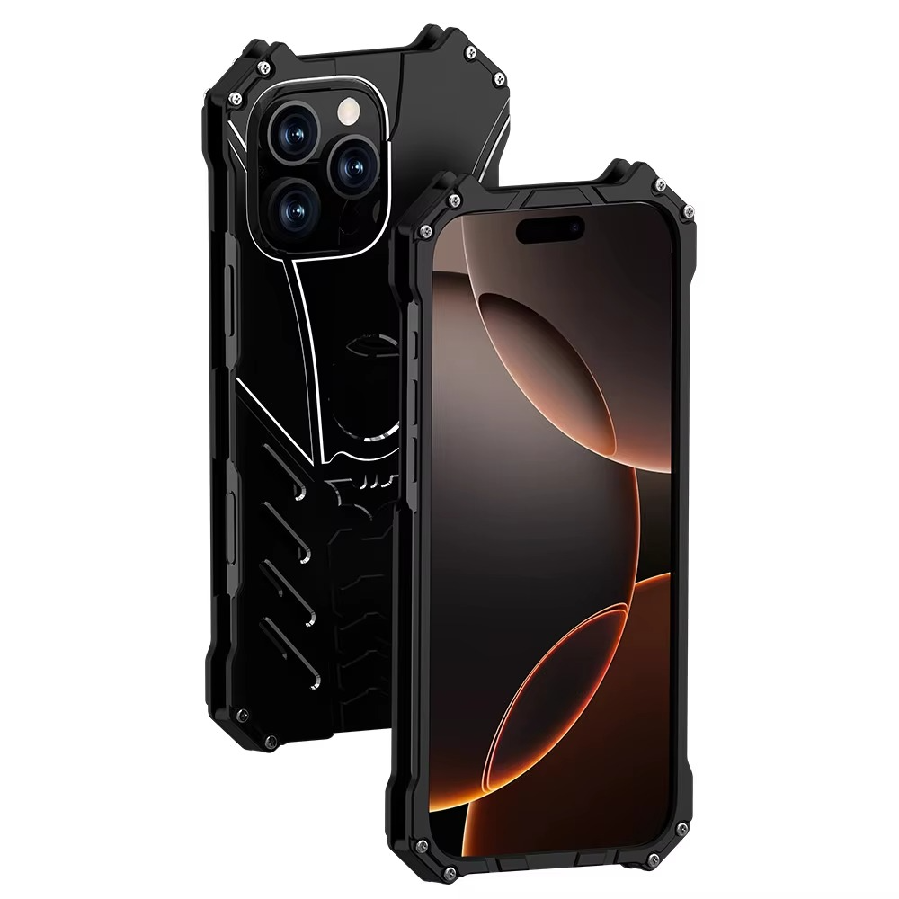 Robust Apple iPhone Case, MagSafe Compatible, Camera Lens and Screen Protection, Ultra Thin, Shockproof, Magnetic, Full All Around Protection, Bat Metal Armor Frame Cover