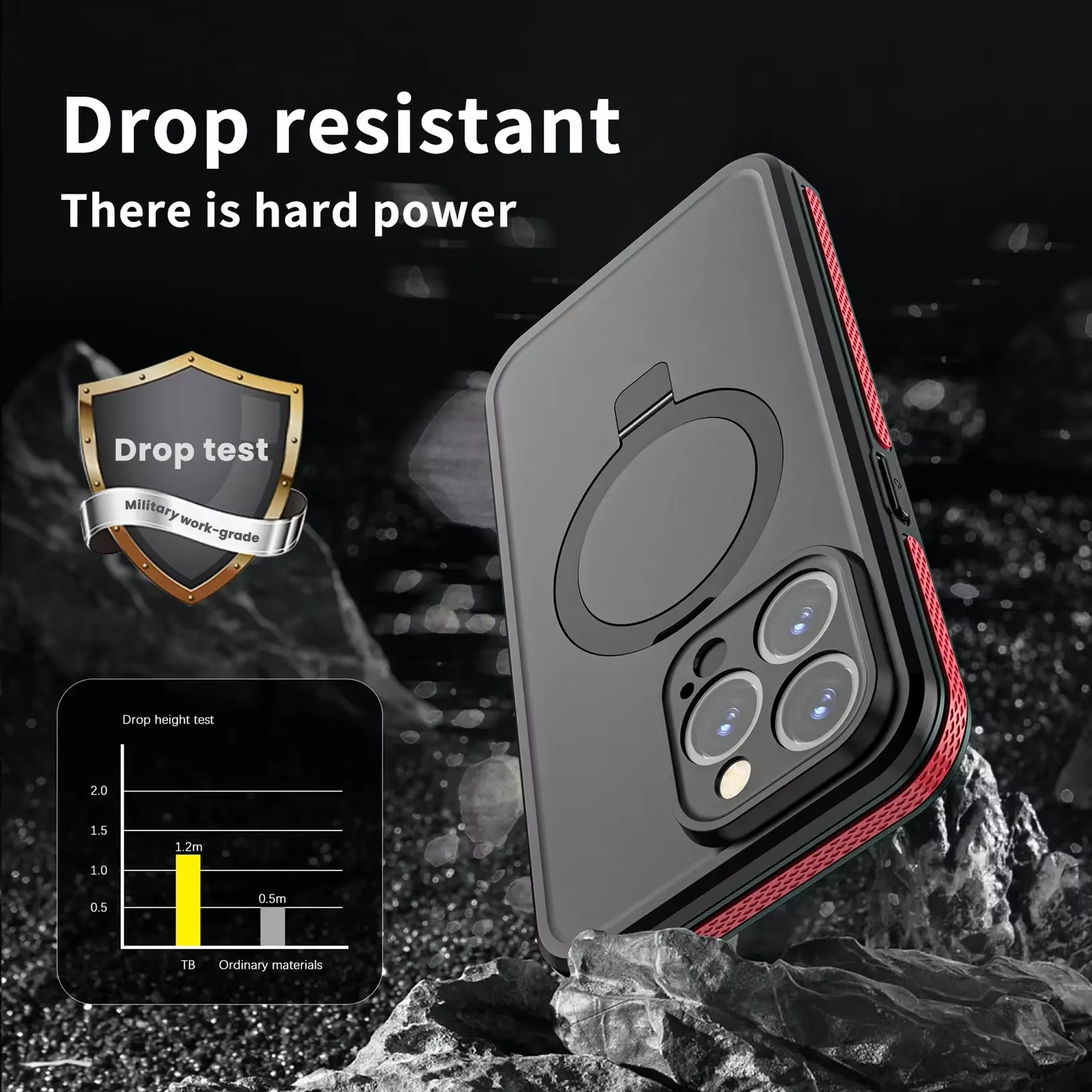 Robust Apple iPhone Case, MagSafe Compatible, Camera Lens and Screen Protection, Ultra Thin, Shockproof, Magnetic, Full All Around Protection, IP68 Waterproof Sports Cover