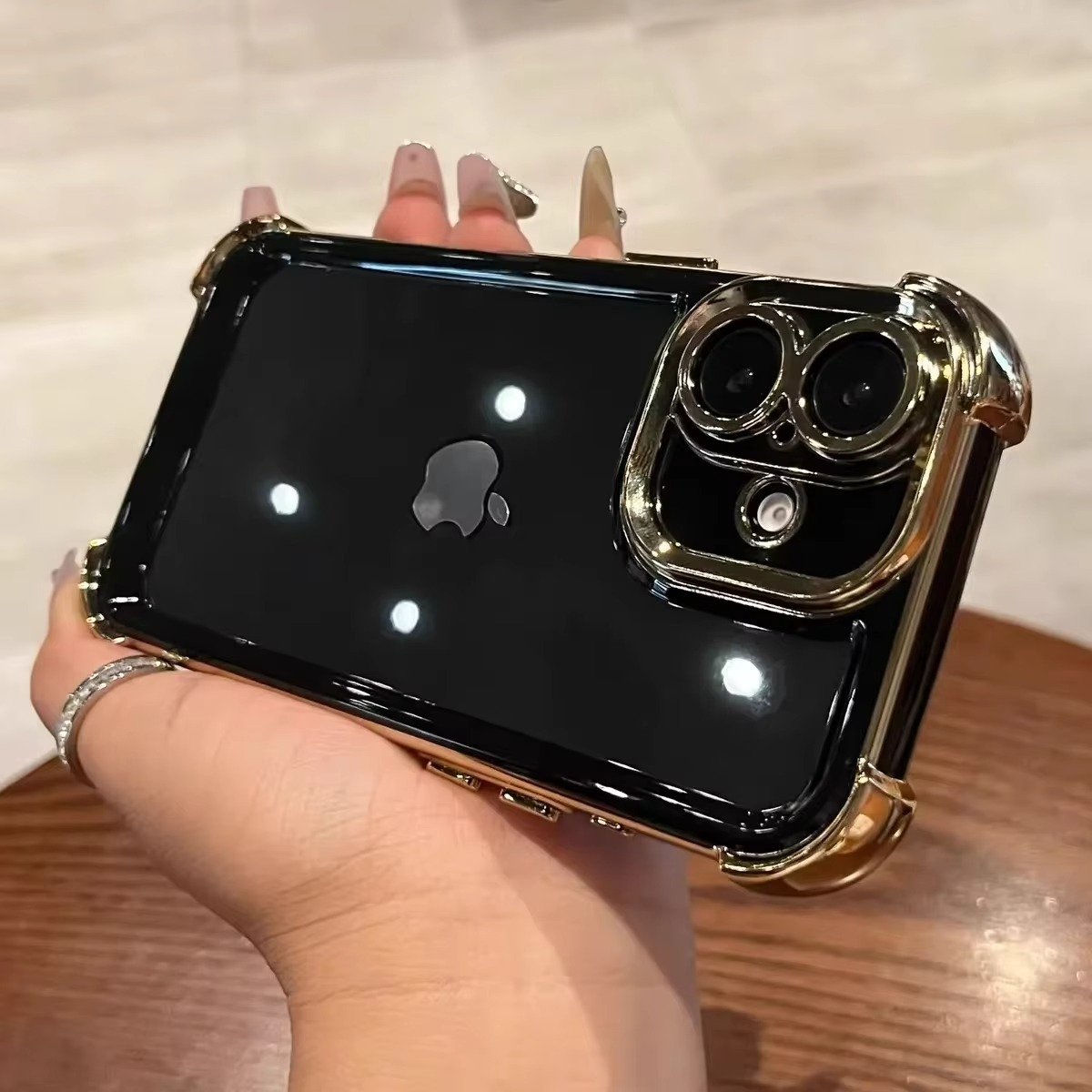 Luxury Plating Shockproof iPhone Case - Silicone Cover with Airbag Protection, Durable & Stylish Design | Case for iPhone
