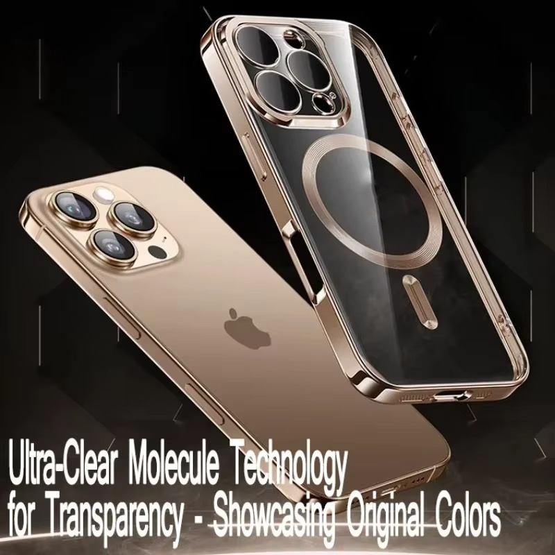 Luxury Desert Gold MagSafe iPhone Case - Magnetic Wireless Charging, Electroplated Bumper, Durable Cover | Case for iPhone