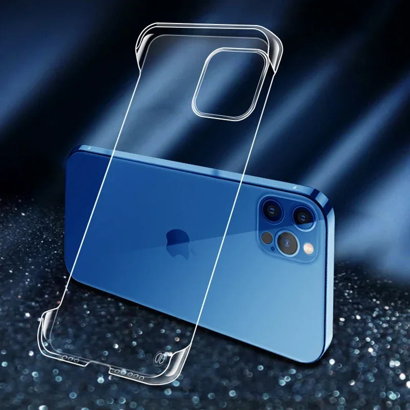 Slim Frameless Clear Phone Case – Transparent Plastic Cover, Lightweight and Durable Protection for iPhone Models
