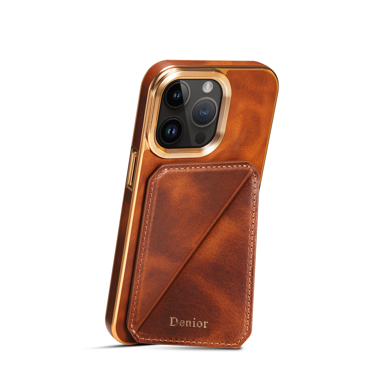 Luxury Cowhide Leather Wallet iPhone Case – Magnetic Card Holder, Plating Shell, Shockproof Protection, Premium Design for iPhone Models