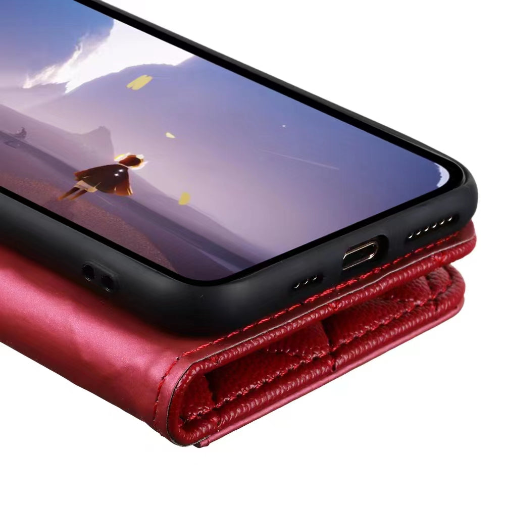 Luxury Wallet Flip Leather iPhone Case – Card Slot, Magnetic Closure,  Shockproof Protection, and Premium Design for iPhone
