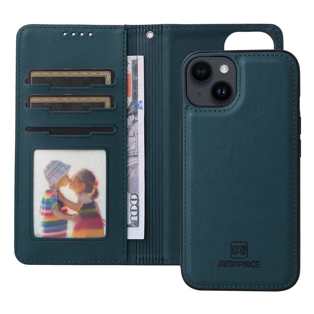 Luxuriöse, abnehmbare 2-in-1-Brieftaschenhülle für das iPhone – magnetische Lederhülle, Kartenhalter, Ständer, sicherer Verschluss, stilvoller und langlebiger Schutz