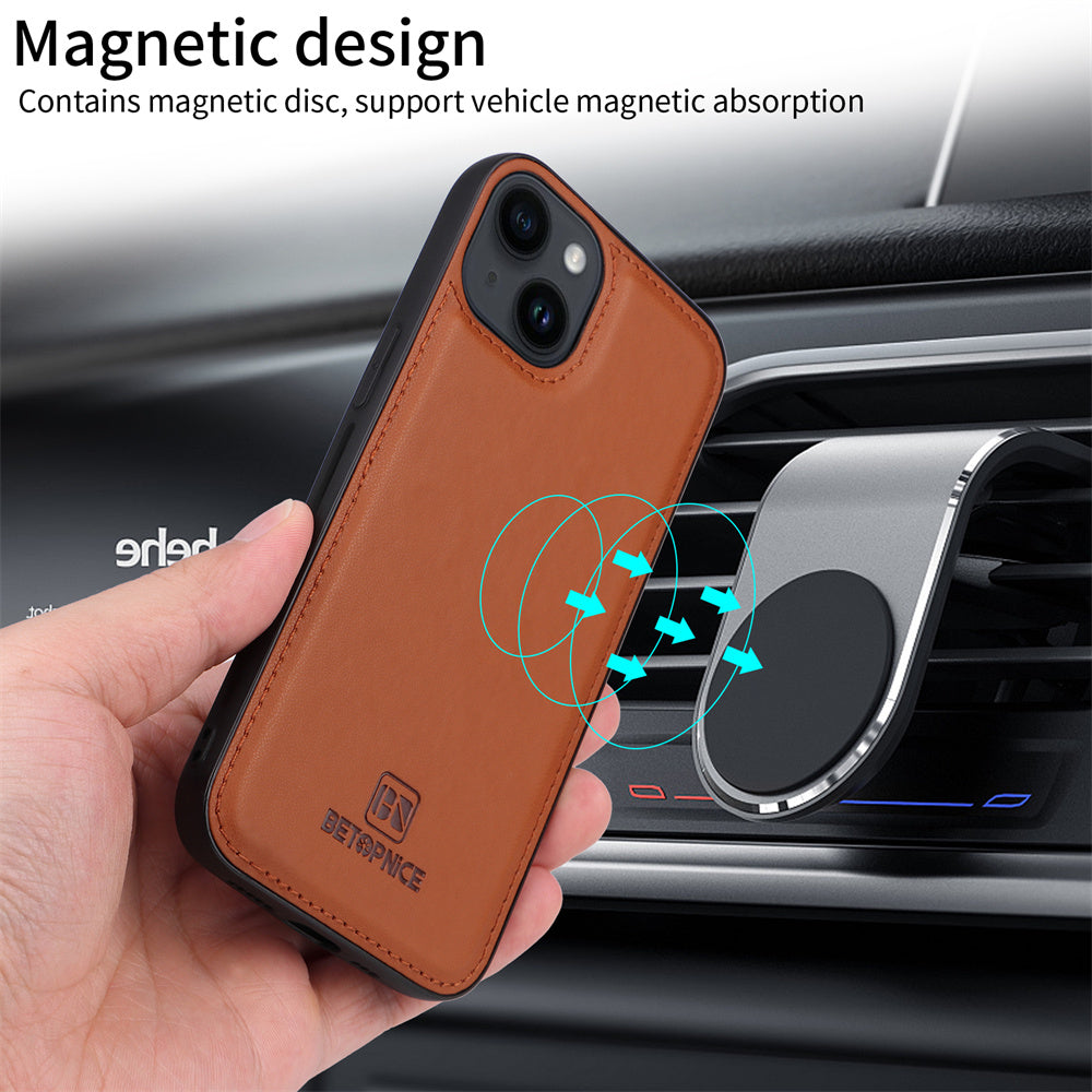Luxuriöse, abnehmbare 2-in-1-Brieftaschenhülle für das iPhone – magnetische Lederhülle, Kartenhalter, Ständer, sicherer Verschluss, stilvoller und langlebiger Schutz