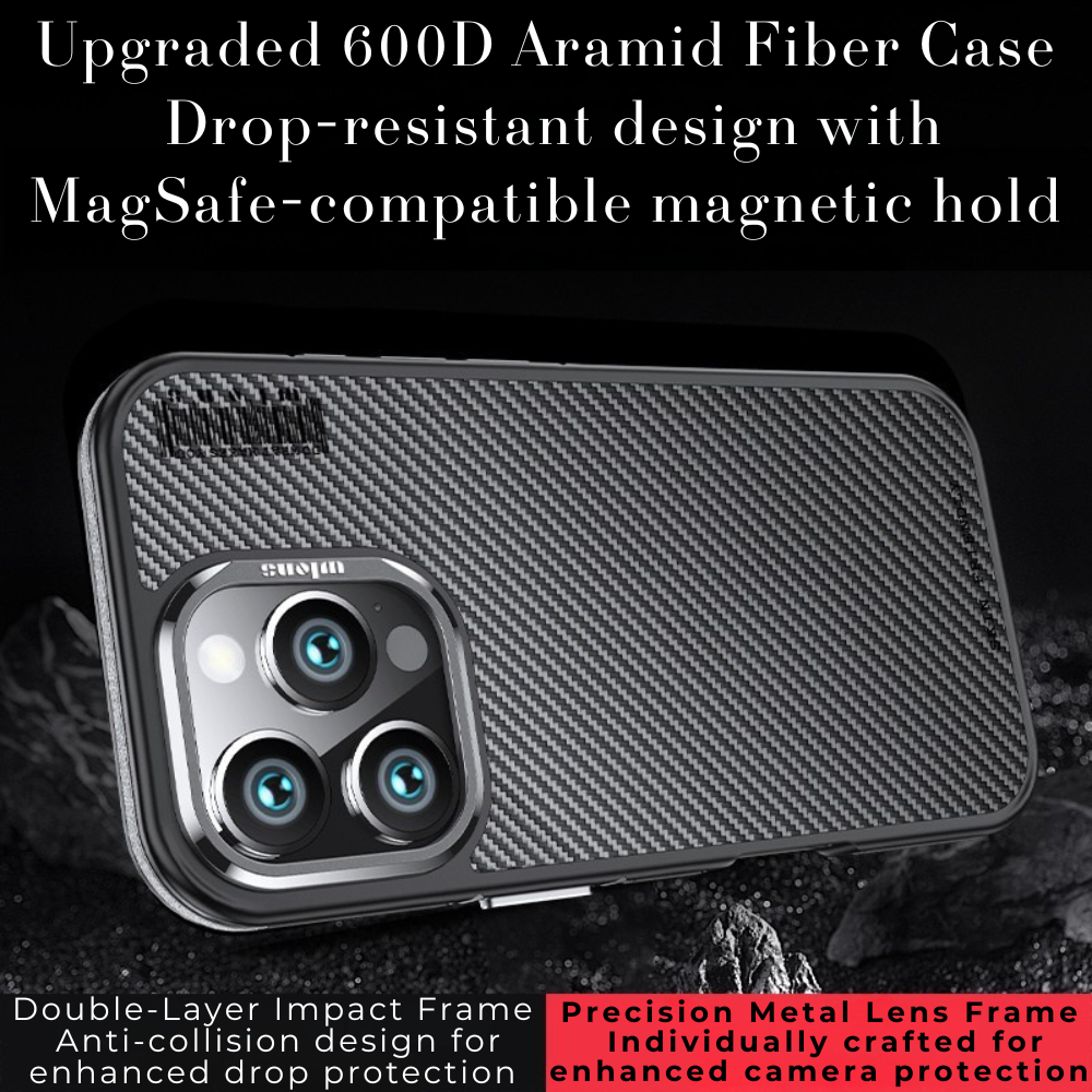 Premium 100% Aramid Fiber Kevlar iPhone Case – 600D Lightweight  Compatible Ultra-Thin Protective Cover for iPhone Models