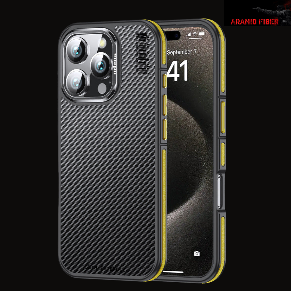 Premium 100% Aramid Fiber Kevlar iPhone Case – 600D Lightweight  Compatible Ultra-Thin Protective Cover for iPhone Models