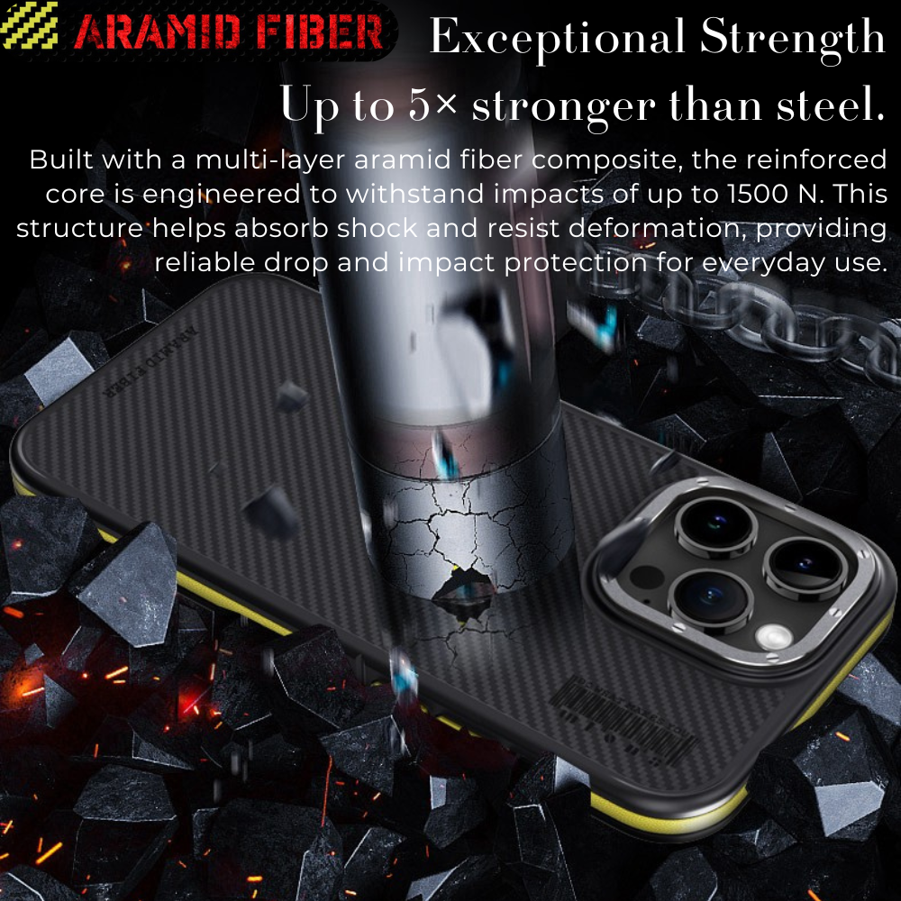 Premium 100% Aramid Fiber Kevlar iPhone Case – 600D Lightweight  Compatible Ultra-Thin Protective Cover for iPhone Models
