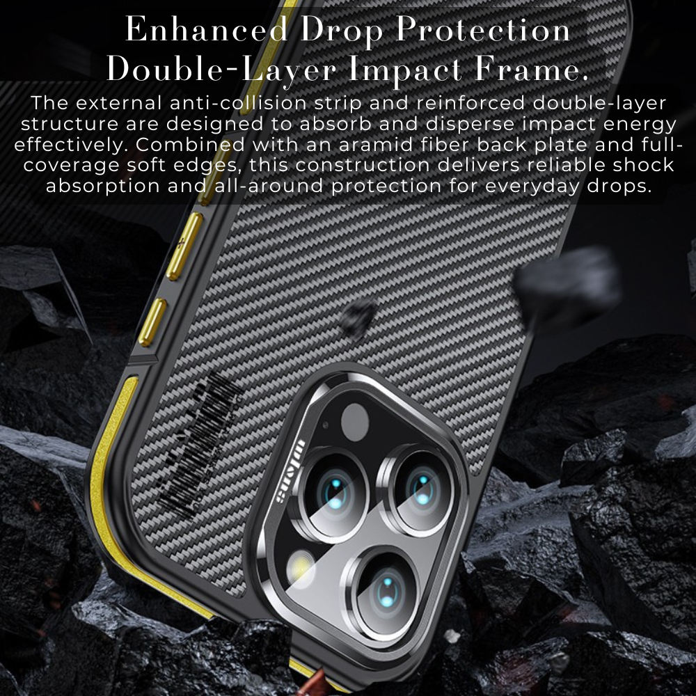 Premium 100% Aramid Fiber Kevlar iPhone Case – 600D Lightweight  Compatible Ultra-Thin Protective Cover for iPhone Models