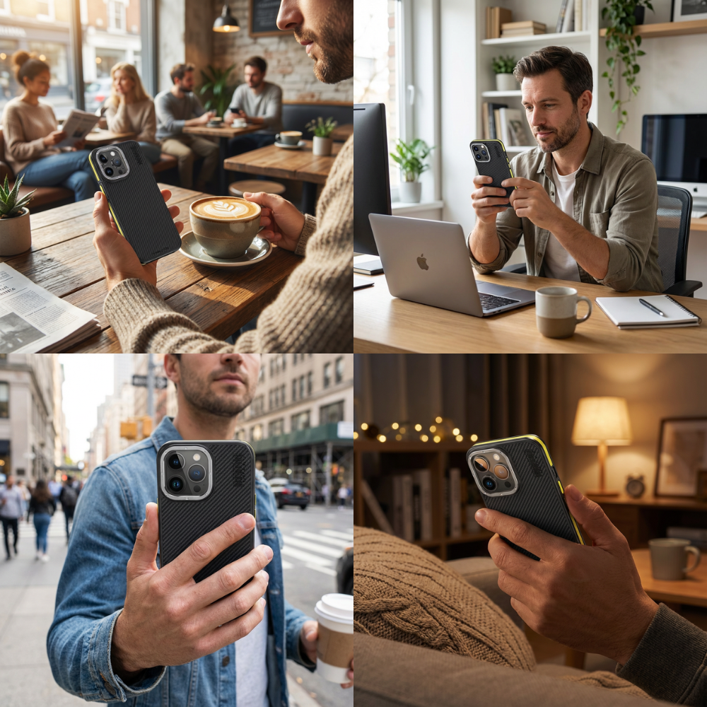 Premium 100% Aramid Fiber Kevlar iPhone Case – 600D Lightweight  Compatible Ultra-Thin Protective Cover for iPhone Models