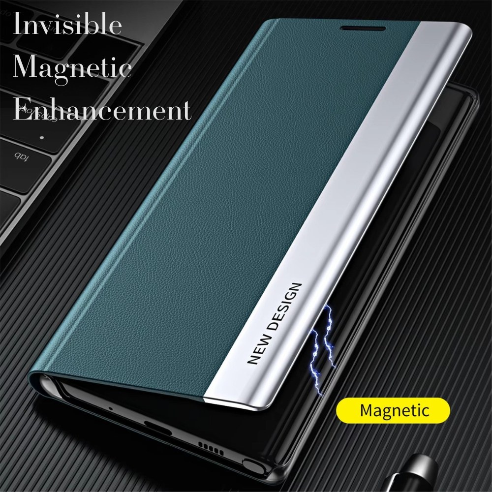 Luxury Flip Apple iPhone Case, MagSafe Compatible, Ultra Thin Magnetic Shockproof Full Protection Cover with Screen Guard, Book Style Stand and Wallet Pocket