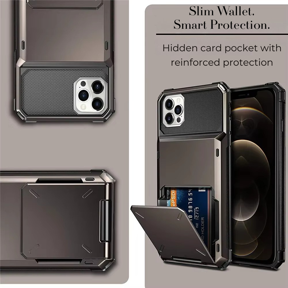 Luxury Wallet Apple iPhone Case, MagSafe Compatible Shockproof Cover with Camera Screen Protection, 4 Card Slot Holder Design