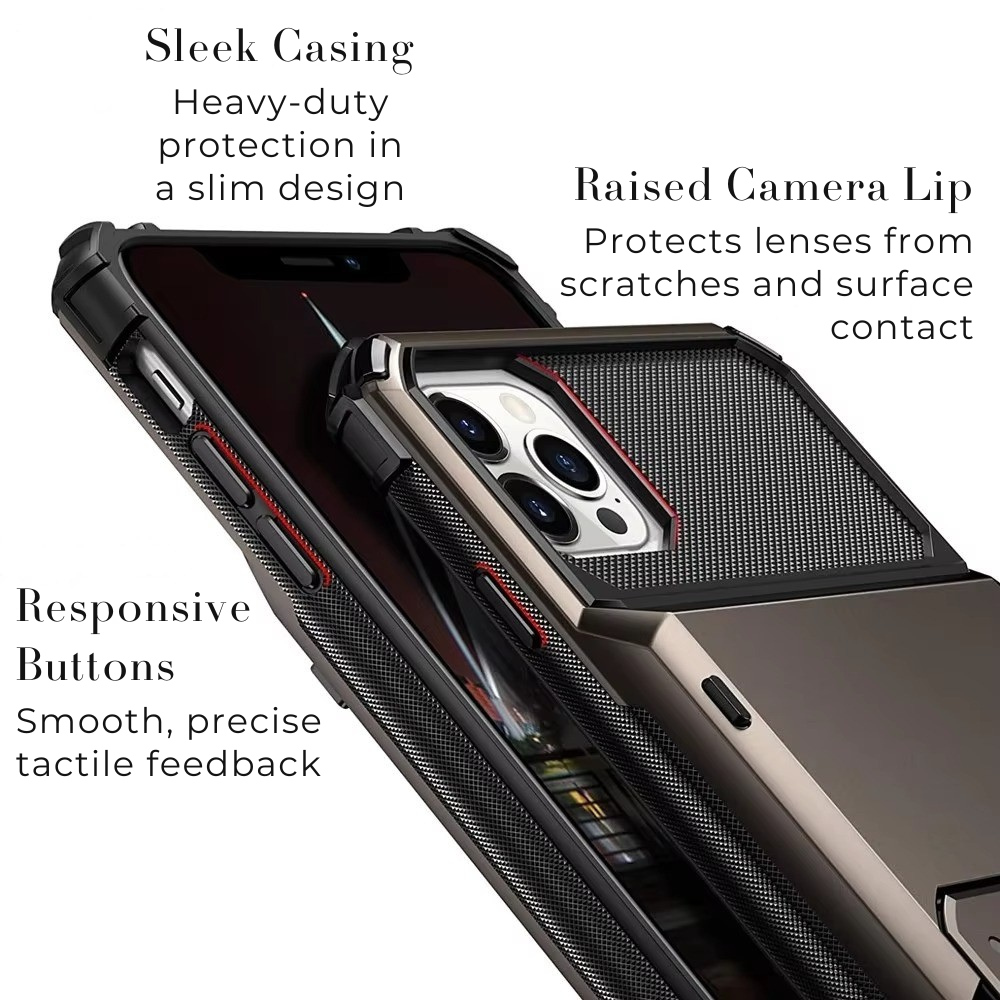 Luxury Wallet Apple iPhone Case, MagSafe Compatible Shockproof Cover with Camera Screen Protection, 4 Card Slot Holder Design