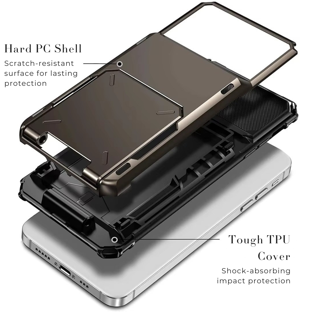Luxury Wallet Apple iPhone Case, MagSafe Compatible Shockproof Cover with Camera Screen Protection, 4 Card Slot Holder Design