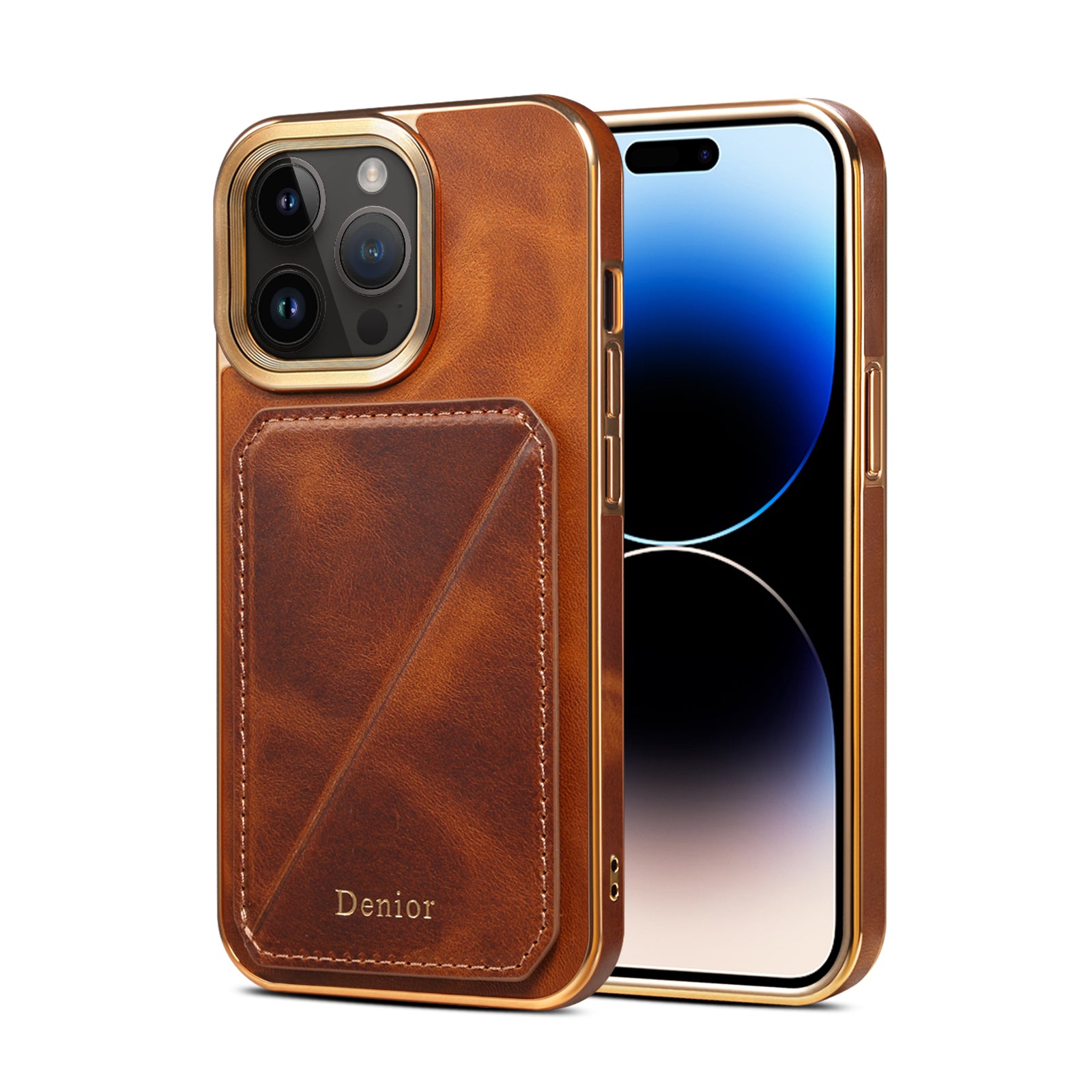 Luxury Cowhide Leather Wallet iPhone Case – Magnetic Card Holder, Plating Shell, Shockproof Protection, Premium Design for iPhone Models