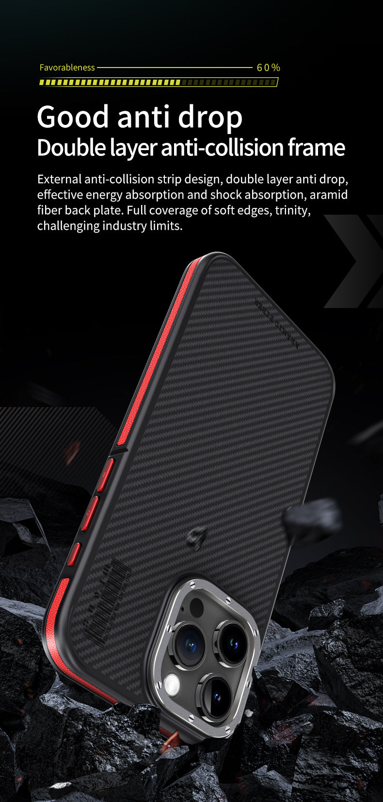 Premium 100% Aramid Fiber Kevlar iPhone Case – 600D Lightweight  Compatible Ultra-Thin Protective Cover for iPhone Models