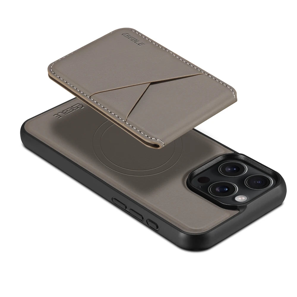 Luxury Magnetic Leather Wallet iPhone Case – 2-in-1 MagSafe Card Holder, Kickstand, Shockproof Protection, Premium Design, Wireless Charging Compatible for iPhone Models