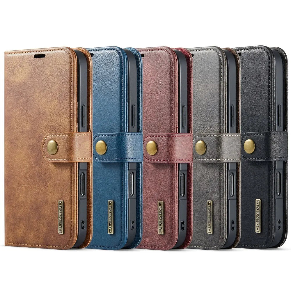 Premium Detachable Magnetic Leather Wallet iPhone Case – Card Holder, and Stylish Flip Cover for Secure and Convenient Use