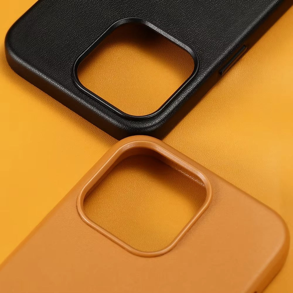 Premium Genuine Leather iPhone Case – 360° Full Protection, Luxury Armor Shell, Stylish & Durable Back Cover Case for iPhone