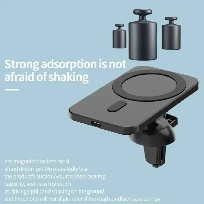 Premium 30W Magnetic Wireless Car Charger – Fast Charging Phone Mount for Air Vent, MagSafe Compatible, Auto-Align, 360° Adjustable Holder