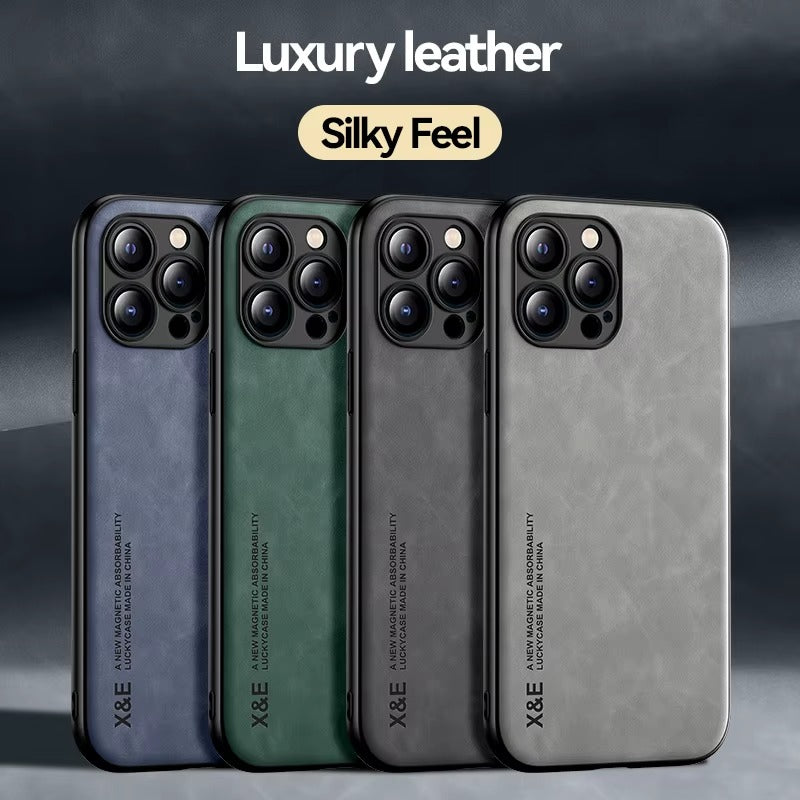 Luxury Magnetic Leather MagSafe iPhone Case – Wireless Charging,  Shockproof & Stylish Protection | Case for iPhone