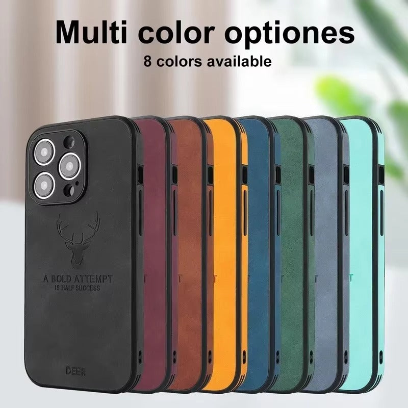 Luxury Vintage Lambskin PU Leather MagSafe iPhone Case – Wireless Charging, Full Protection, Stylish & Durable Cover 