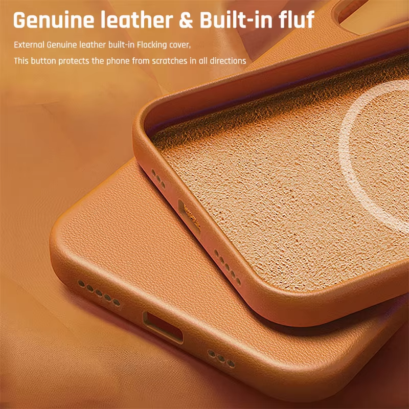 Premium Genuine Leather iPhone Case – 360° Full Protection, Luxury Armor Shell, Stylish & Durable Back Cover Case for iPhone