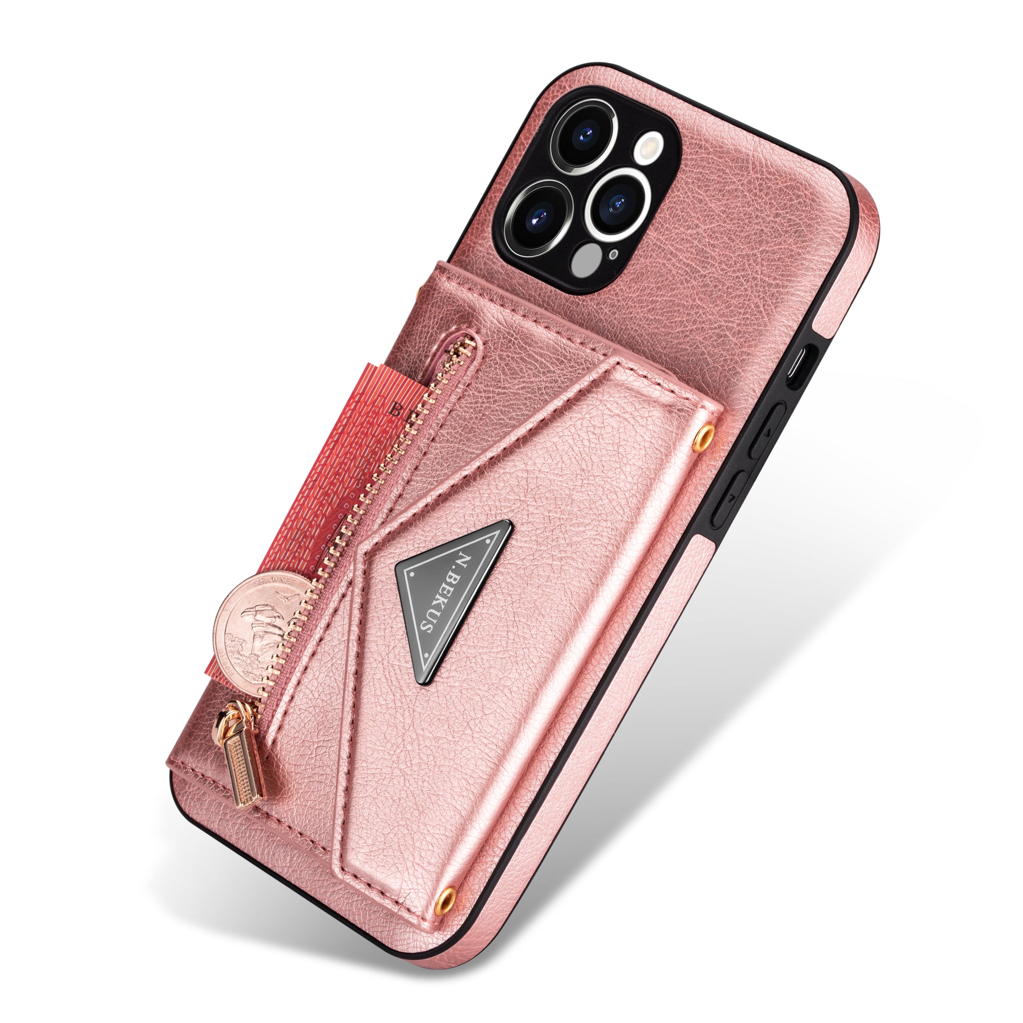 Zipper Wallet Crossbody Leather iPhone Case – Card Holder, Lanyard Strap, Secure Storage Stylish Protection for iPhone Models