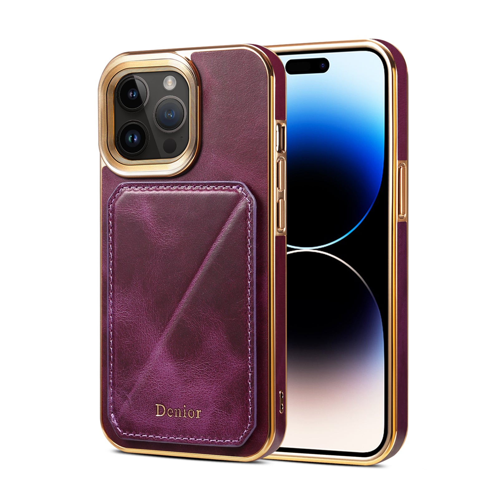 Luxury Cowhide Leather Wallet iPhone Case – Magnetic Card Holder, Plating Shell, Shockproof Protection, Premium Design for iPhone Models