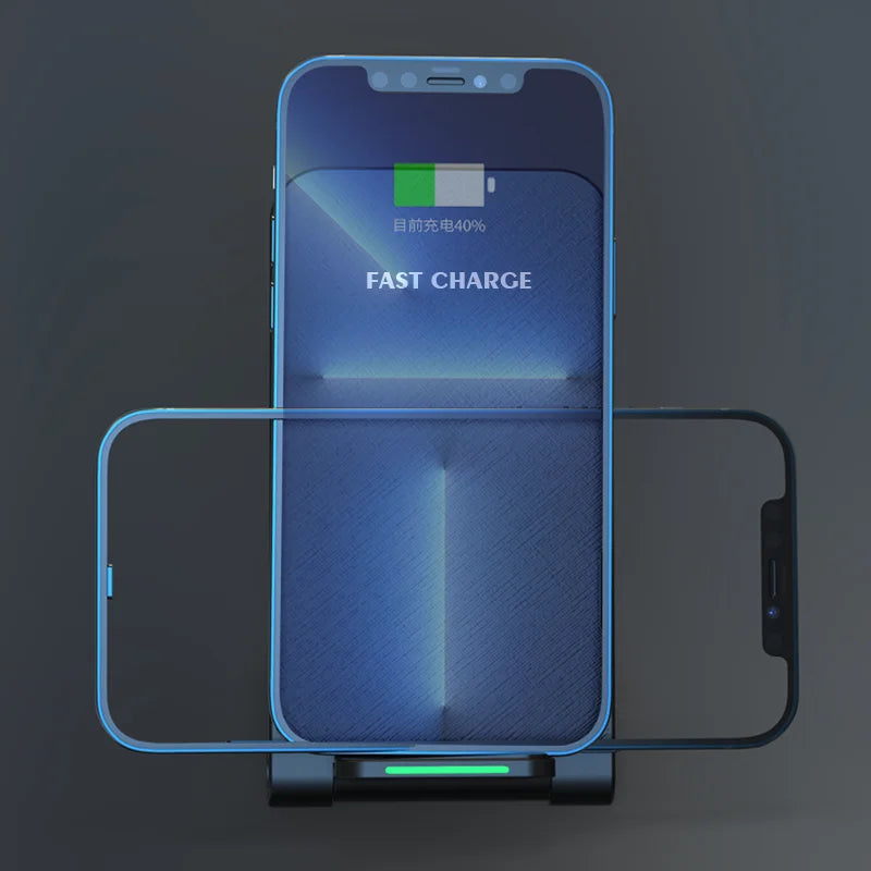 Premium 100W Wireless Charger Stand Fast Charging Station Pad for Apple iPhone, iOS, Android Smartphones – Type-C, Qi Dock, Dual Coil, Safety Features