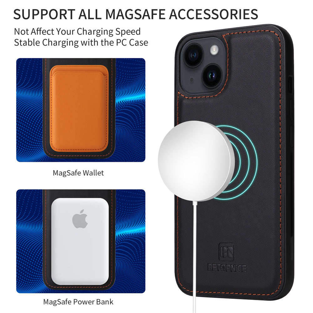 Luxuriöse, abnehmbare 2-in-1-Brieftaschenhülle für das iPhone – magnetische Lederhülle, Kartenhalter, Ständer, sicherer Verschluss, stilvoller und langlebiger Schutz