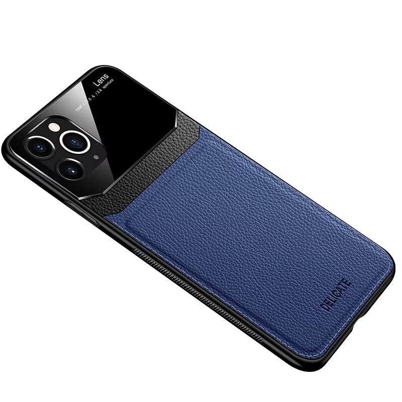 Premium Apple iPhone Case MagSafe Compatible, Camera Lens & Screen Protection Cover with Leather Texture Camera Guard