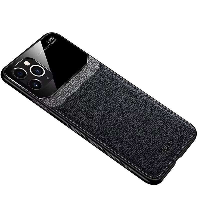 Premium Apple iPhone Case MagSafe Compatible, Camera Lens & Screen Protection Cover with Leather Texture Camera Guard