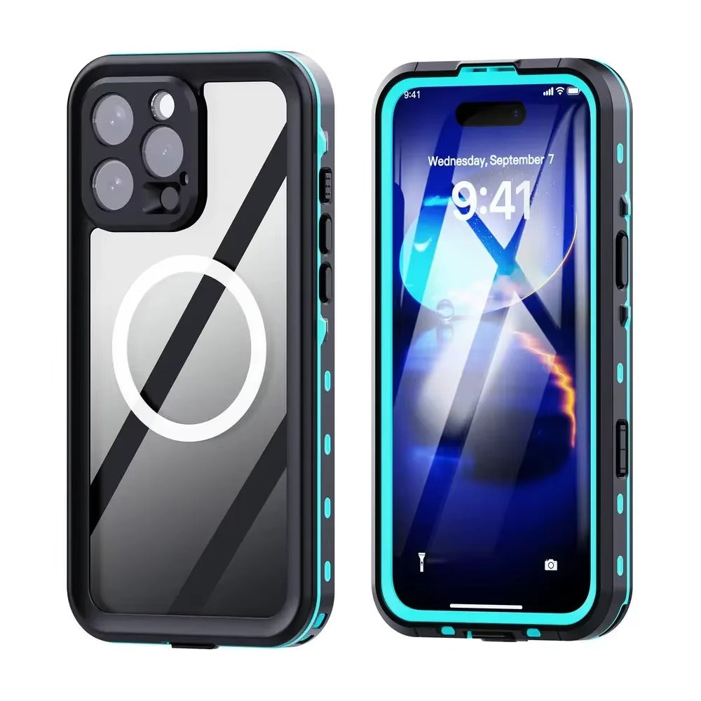 Luxury Apple iPhone Case MagSafe Compatible, Camera Lens & Screen Protection, Ultra Thin Shockproof Magnetic Full All Around Protection Cover with IP68 Waterproof 360 Seal Design