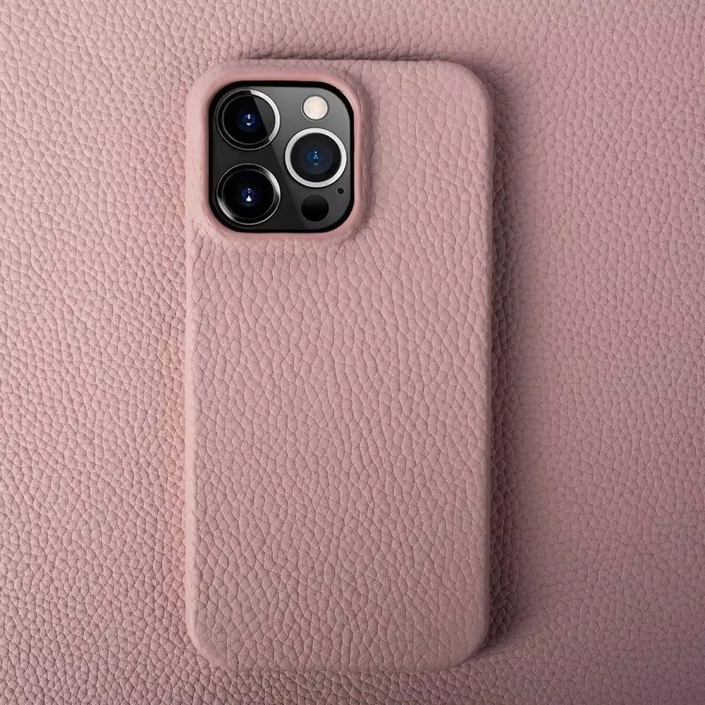 Luxury Natural Cowhide Leather MagSafe iPhone Case – Lychee Texture, Durable & Stylish Phone Back Cover | Case for iPhone